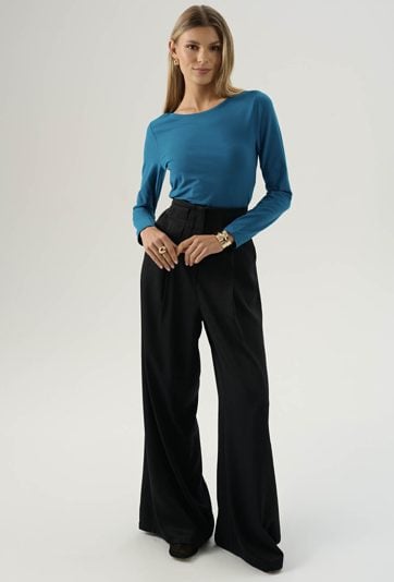 Szerokie spodnie z dodatkiem bawełny