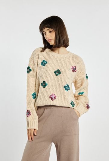 Sweter damski z cekinami