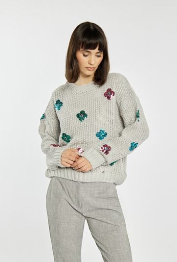 Sweter damski z cekinami