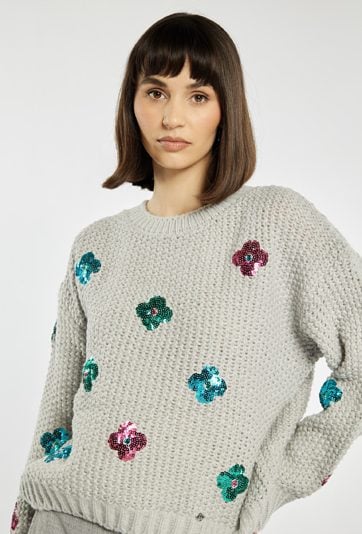 Sweter damski z cekinami