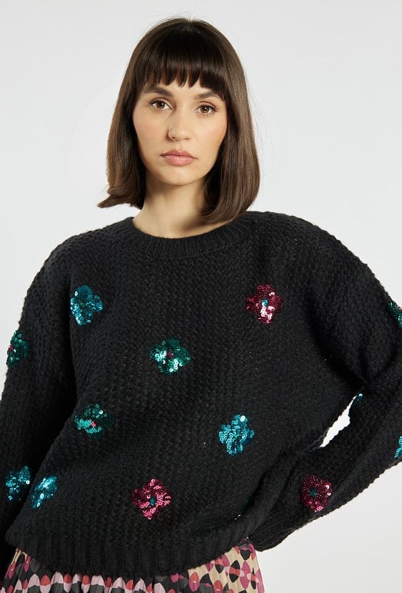 Sweter damski z cekinami