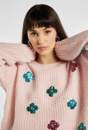 Sweter damski z cekinami