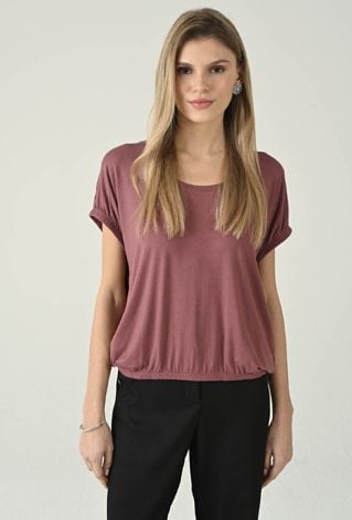 Bluzka z krótkim rękawem i gumką u dołu