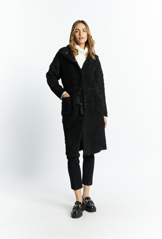 Pluszowy sweter płaszczowy