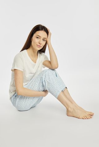 Wzorzyste spodnie od piżamy 7/8