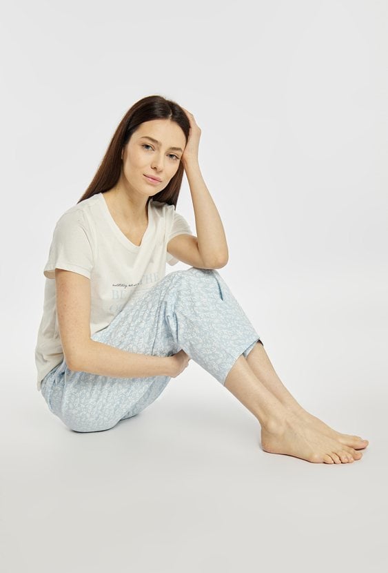 Wzorzyste spodnie od piżamy 7/8