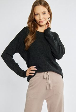 Połyskujący sweter damski