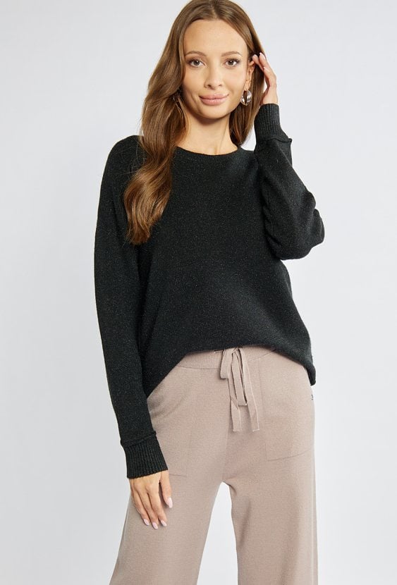 Połyskujący sweter damski