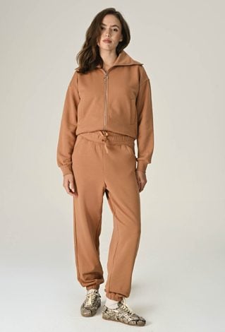 Bawełniane spodnie dresowe z wysokim stanem