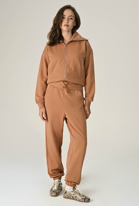 Bawełniane spodnie dresowe z wysokim stanem