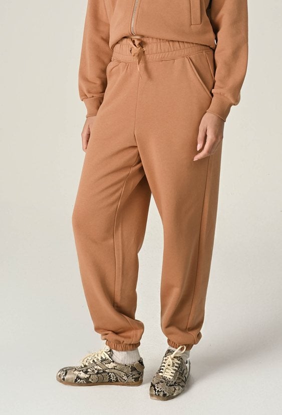 Bawełniane spodnie dresowe z wysokim stanem