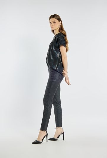 Spodnie damskie z połyskiem