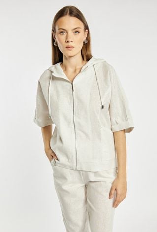 Bluza damska z dodatkiem lnu