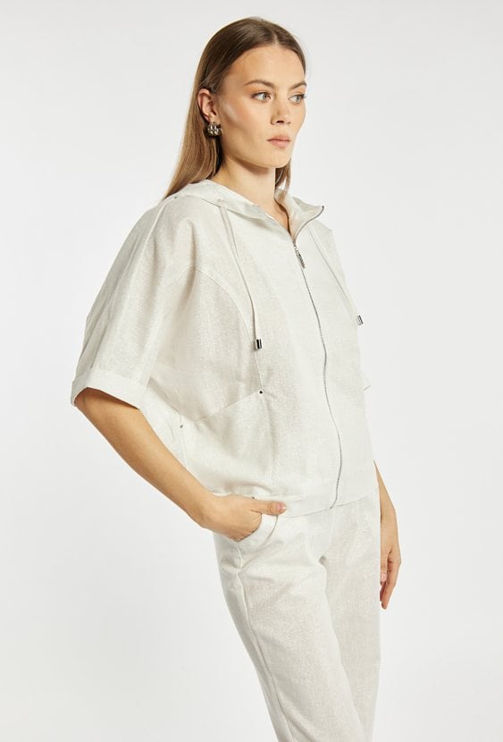 Bluza damska z dodatkiem lnu