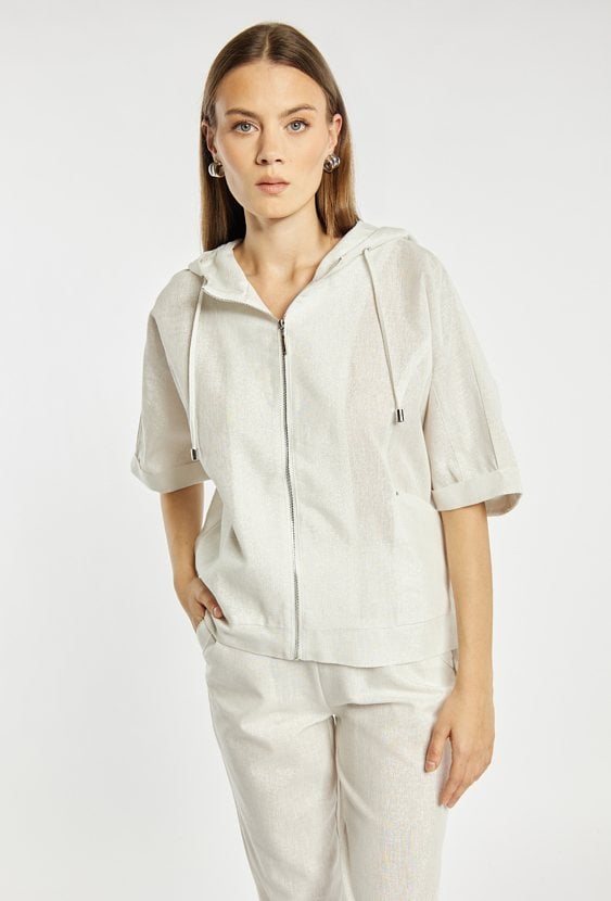 Bluza damska z dodatkiem lnu