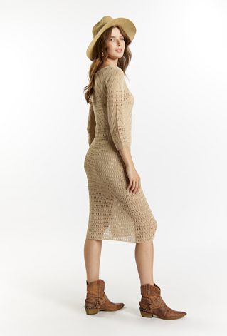 Ażurowa sukienka midi