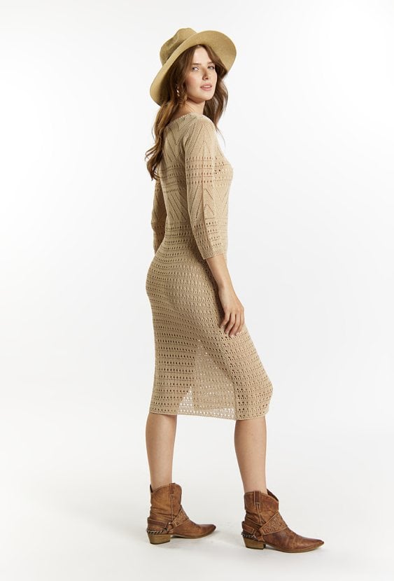 Ażurowa sukienka midi