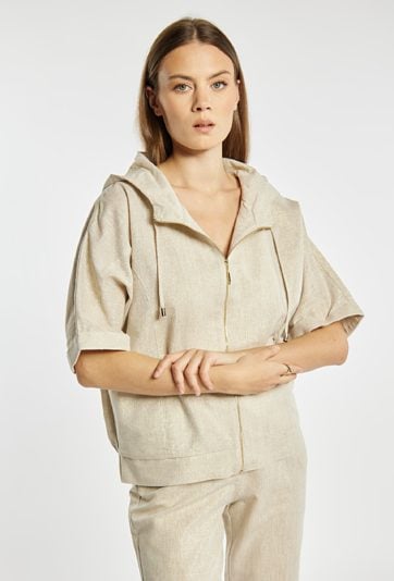 Bluza damska z dodatkiem lnu