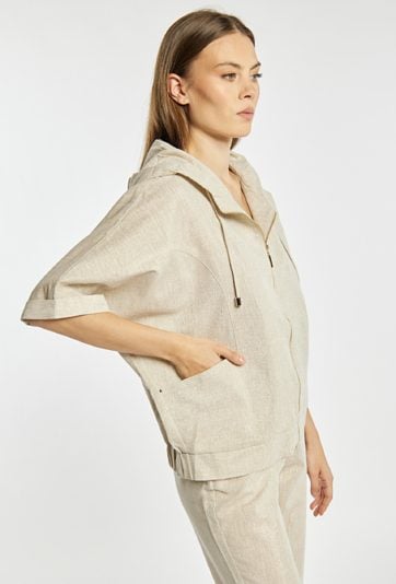 Bluza damska z dodatkiem lnu