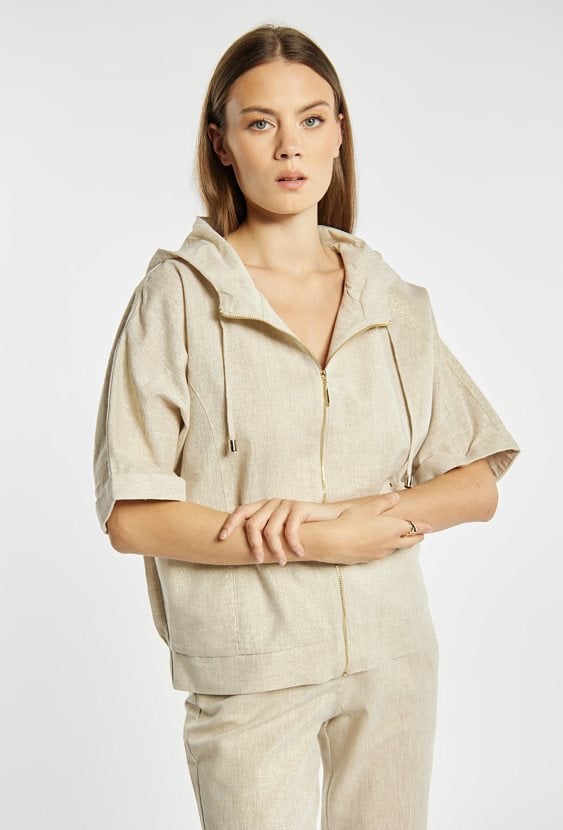 Bluza damska z dodatkiem lnu