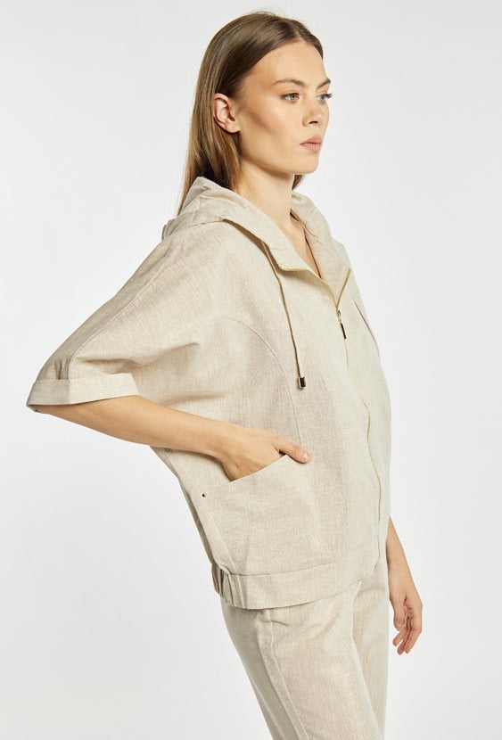 Bluza damska z dodatkiem lnu