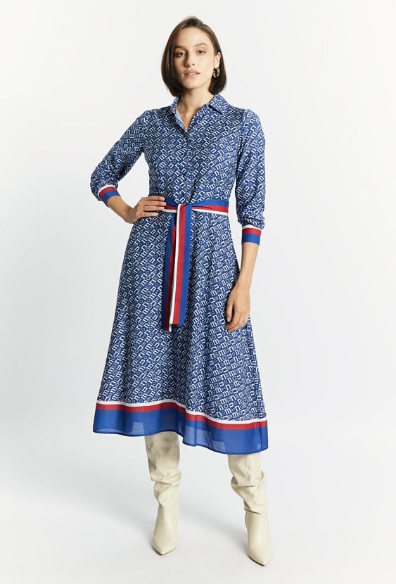 Sukienka damska z kołnierzykiem