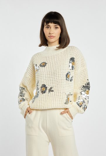 Sweter damski z cekinami