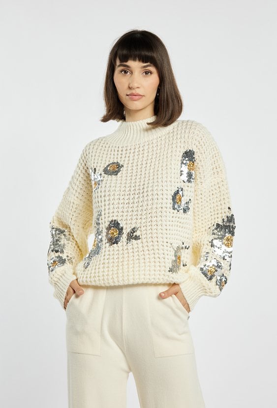 Sweter damski z cekinami