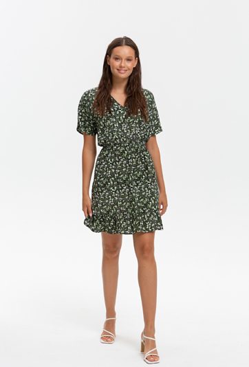 Wiskozowa sukienka w drobny wzór