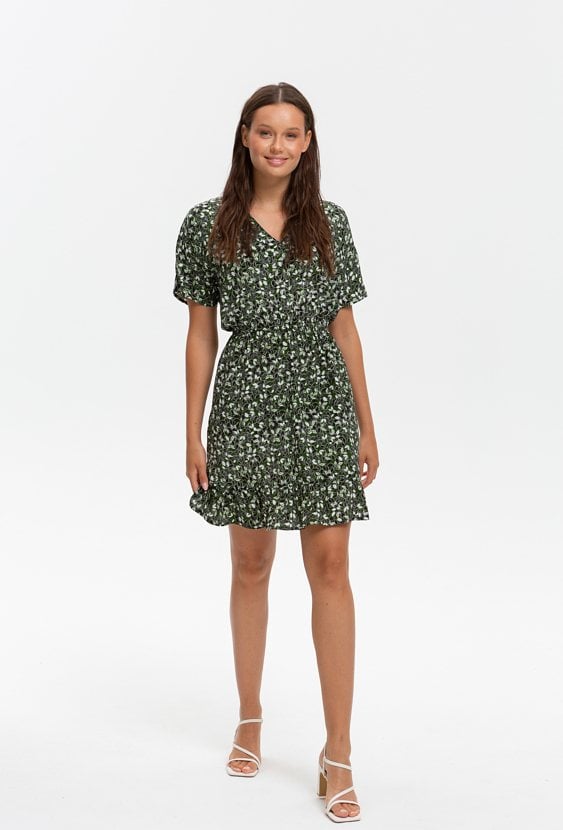 Wiskozowa sukienka w drobny wzór