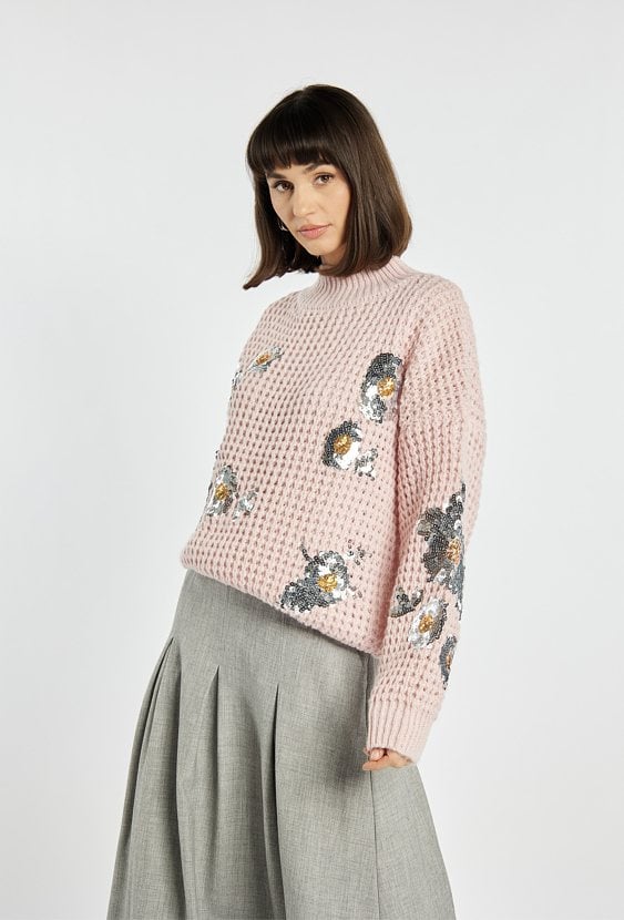 Sweter damski z cekinami