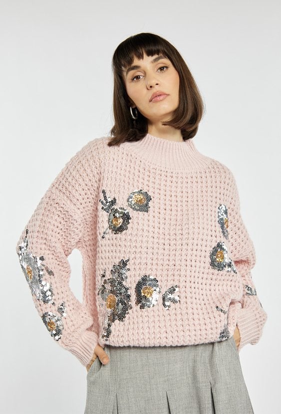 Sweter damski z cekinami