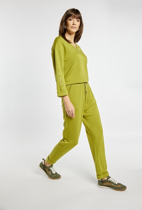 Dresowe spodnie z wiązaniem