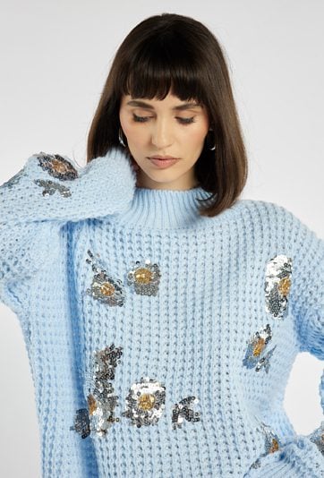 Sweter damski z cekinami