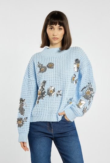 Sweter damski z cekinami