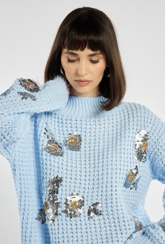 Sweter damski z cekinami