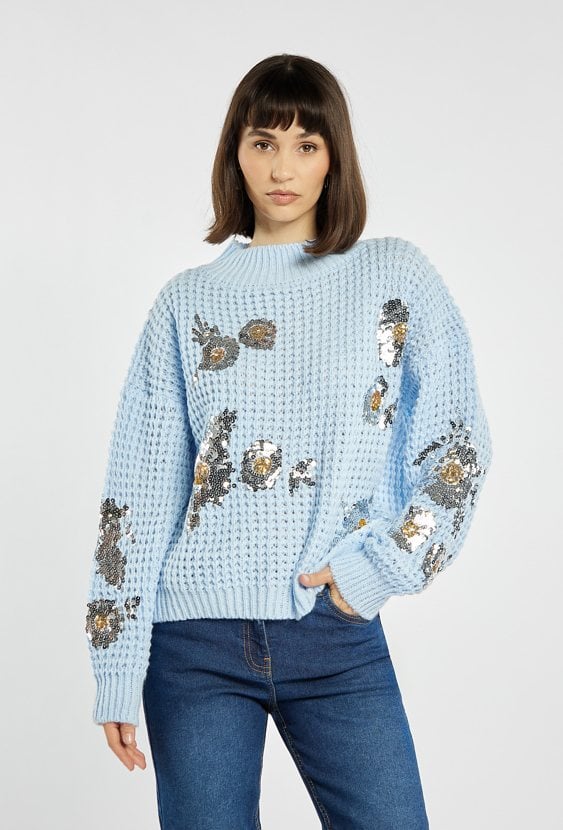 Sweter damski z cekinami