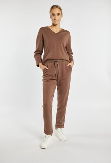 Dresowe spodnie z wiązaniem