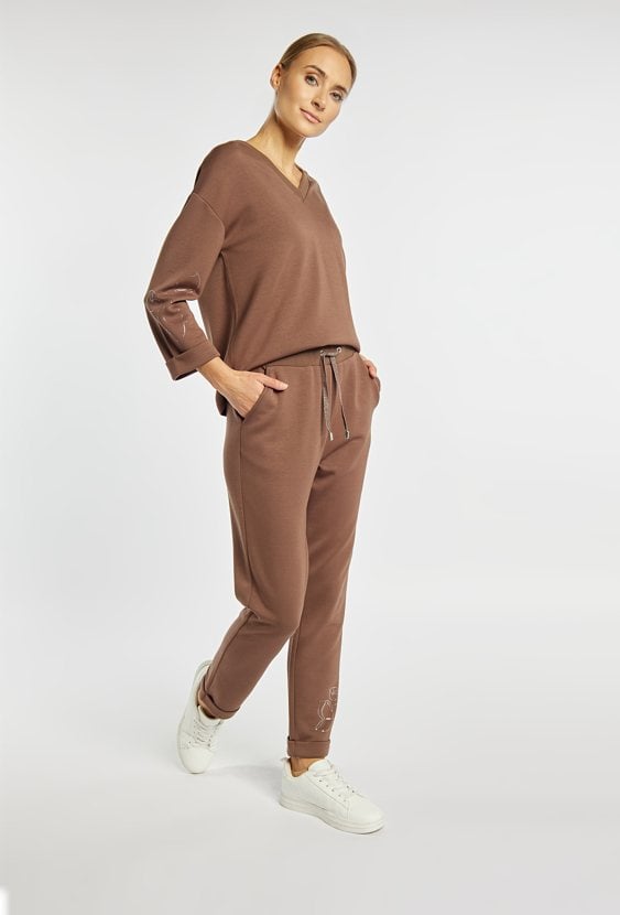 Dresowe spodnie z wiązaniem