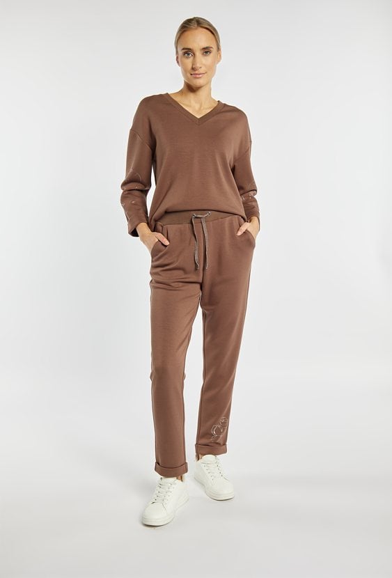 Dresowe spodnie z wiązaniem