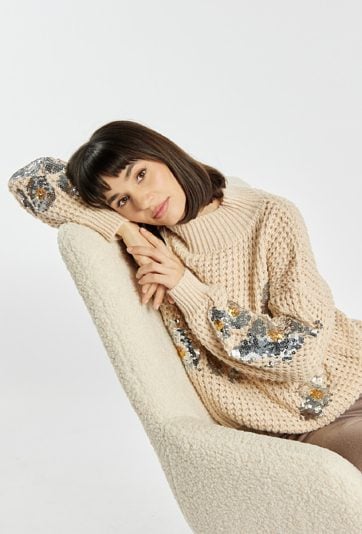 Sweter damski z cekinami