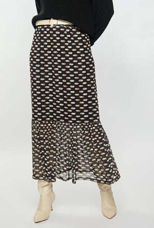 Wzorzysta spódnica midi