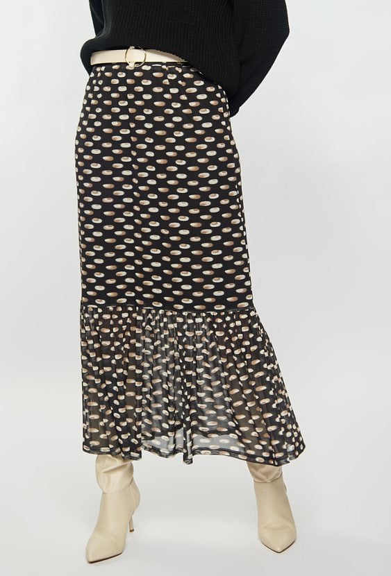 Wzorzysta spódnica midi