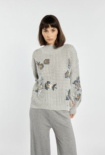 Sweter damski z cekinami