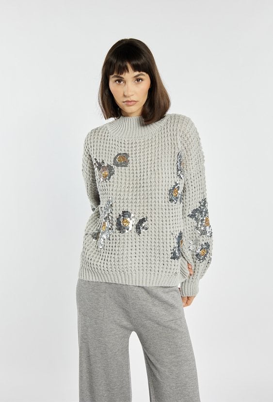 Sweter damski z cekinami