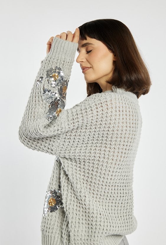 Sweter damski z cekinami