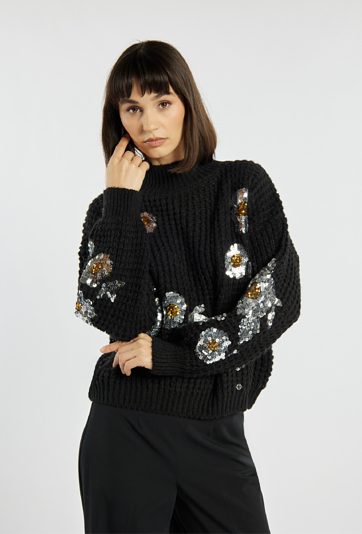 Sweter damski z cekinami