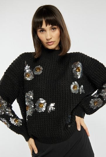 Sweter damski z cekinami