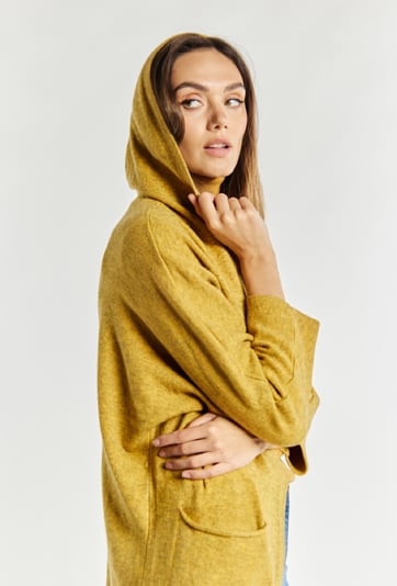 Kardigan damski z kapturem