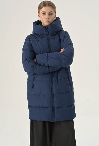 Granatowa pikowana kurtka